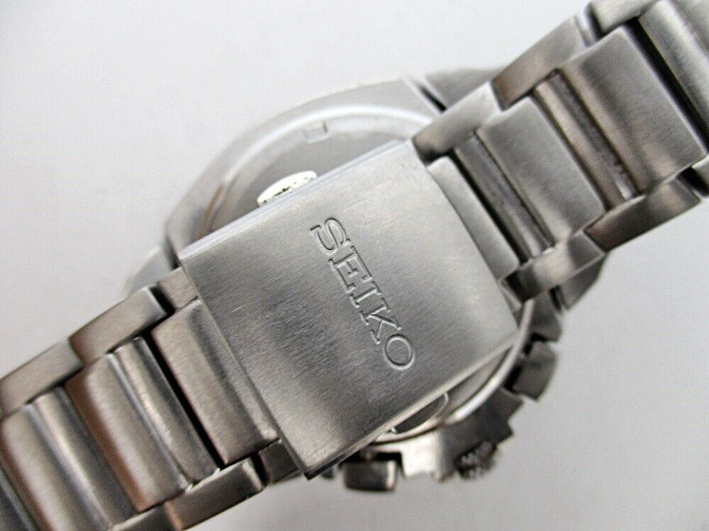 SEIKO 7T62 0FR0 BLACK DIAL CHRONOGRAPH MENS SS QUARTZ DATE 590739