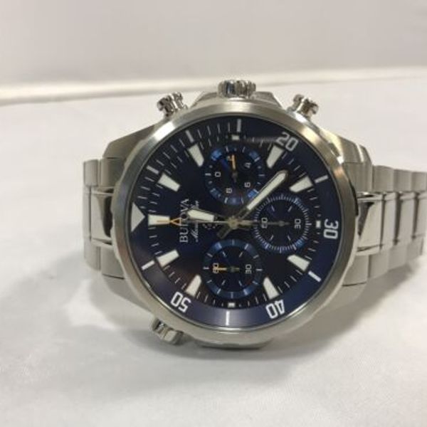 Bulova Chronograph Marine Star Blue Dial Mens Watch 96b256 Msrp 475 Watchcharts 6893