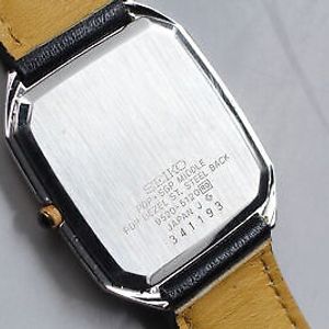 Exc+5] Seiko Dolce 9520-5120 Black Dial Gold Tank Mens Vintage