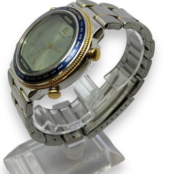 rare vintage CASIO ABX-610 TWINCEPT ana-digi watch world time dual