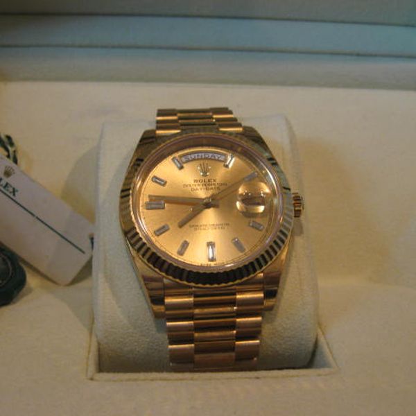 Rolex Datejust Ref 16233G Champagne Diamond Dial 18K Yellow 