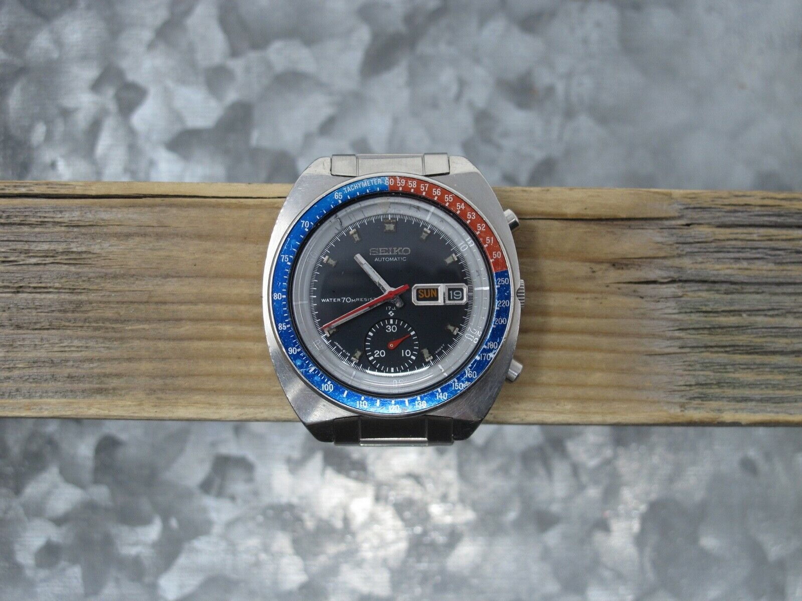 1970 Notched Case Seiko 61396009 Automatic Chronograph, Working