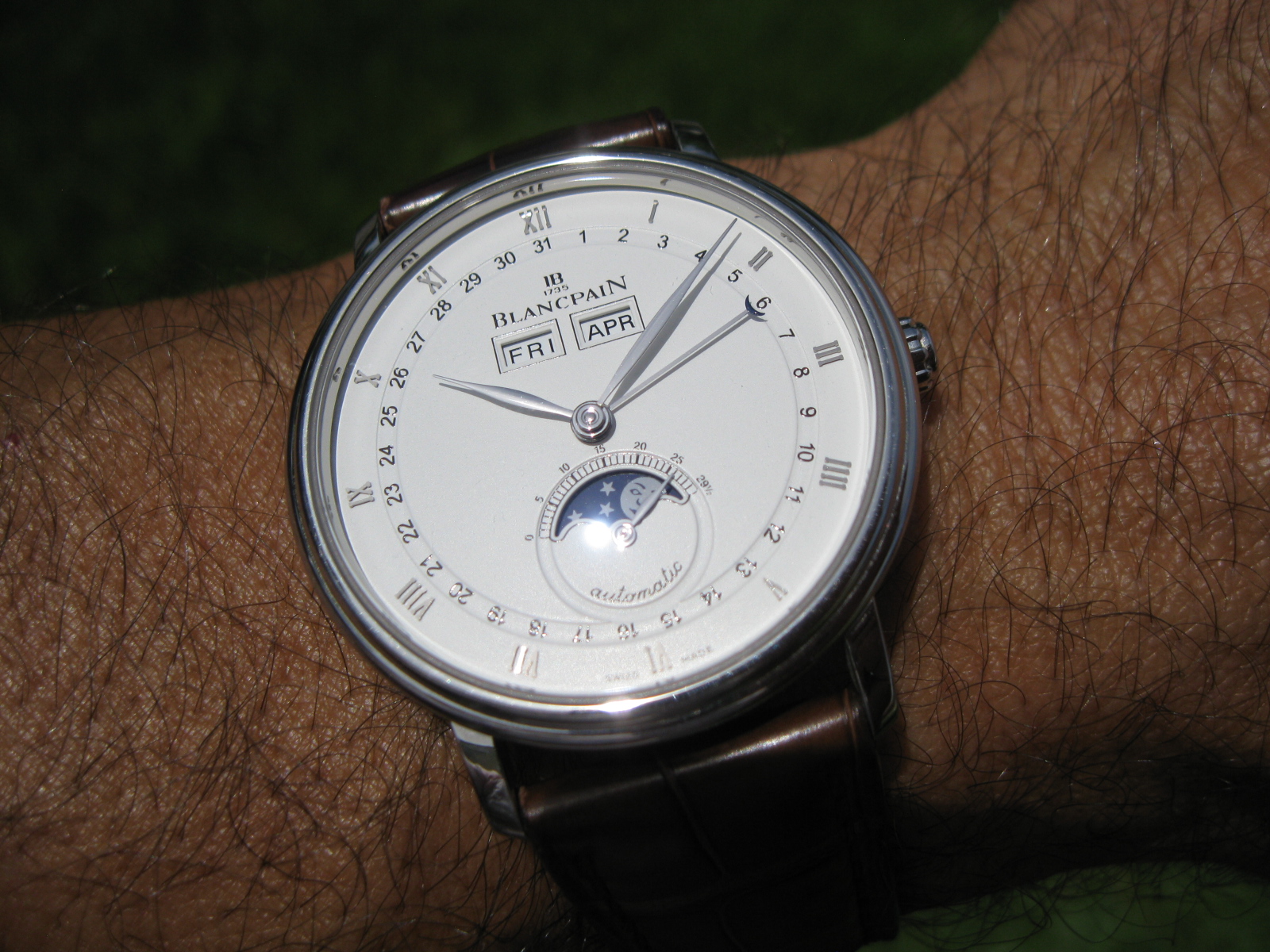 FS Blancpain Villeret White Dial Moonphase Complete Calendar 6263