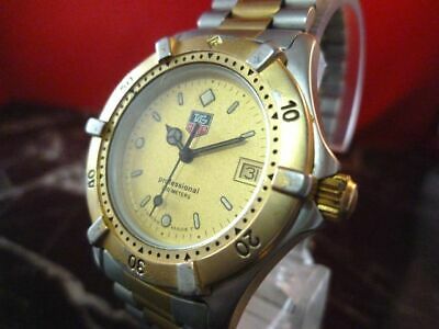 GOOD TAG HEUER 964.013R PROFESSIONAL SILVER GOLD DATE VINTAGE