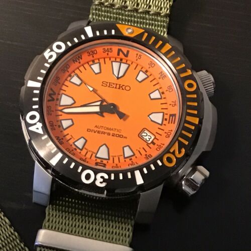 SEIKO 7S35-00F0 SNM037 “Land Monster” Orange Dial Automatic Divers Watch |  WatchCharts