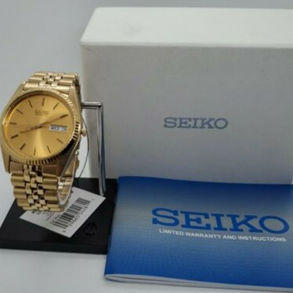 Seiko SGF206 Men Automatic GoldTone Stainless Steel Hardlex Dial Watch 36mm  $315 | WatchCharts