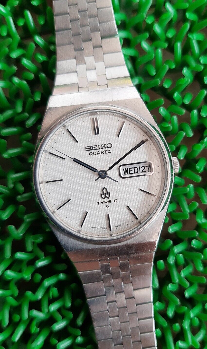 NICE VINTAGE SEIKO QUARTZ TYPE II 7546-8230 RARE DIAL JAPAN MADE