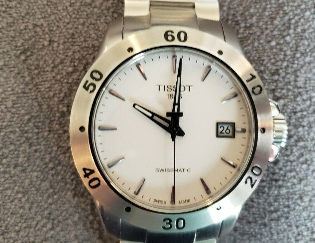 tissot v8 automatic silver dial men's watch