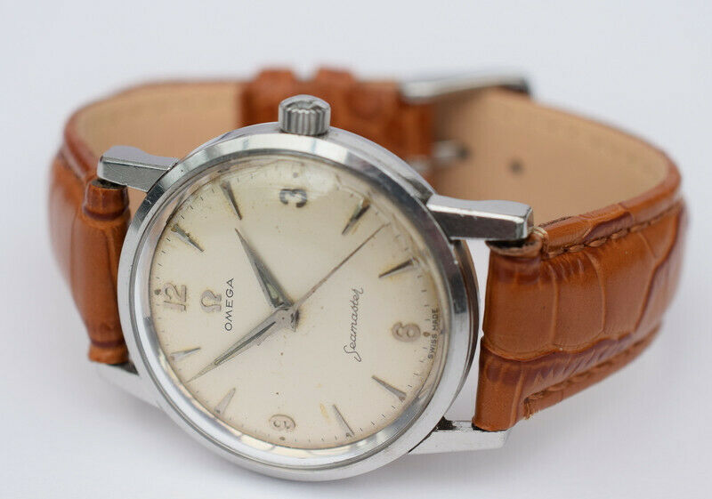 Vintage Omega Seamaster Manual Wind Cal 520 On New Leather Strap