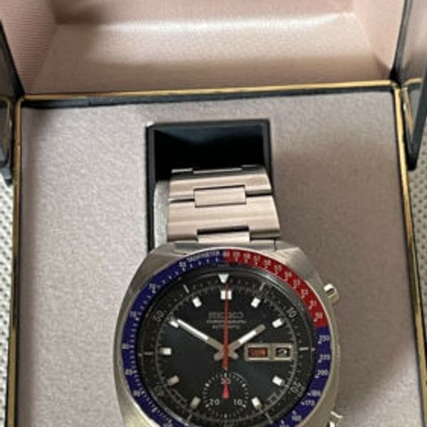 OROLOGIO SEIKO 6139-6002 POGUE PEPSI Cronografo Automatico Vintage Da Uomo Quadrante Giallo EUR - Foto 7