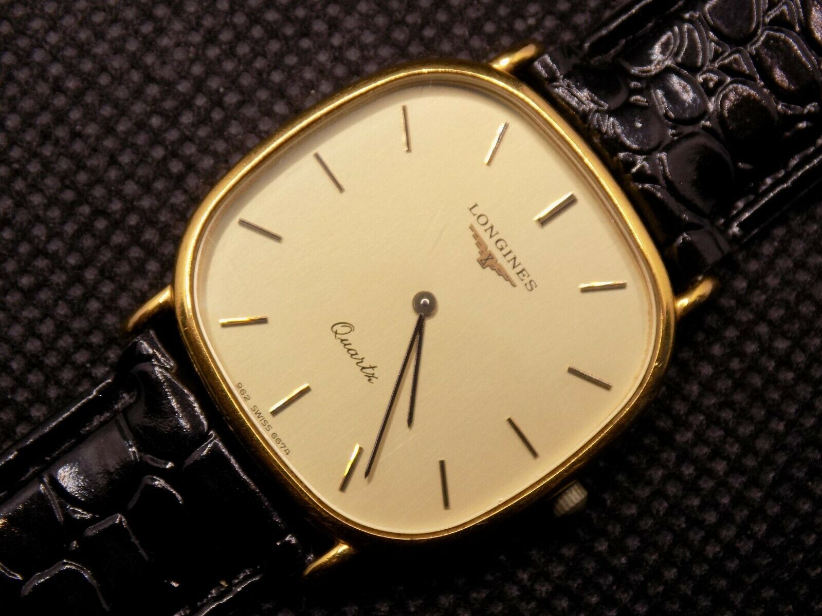 LONGINES ロンジン 962-6674 スクエア ゴールド文字盤