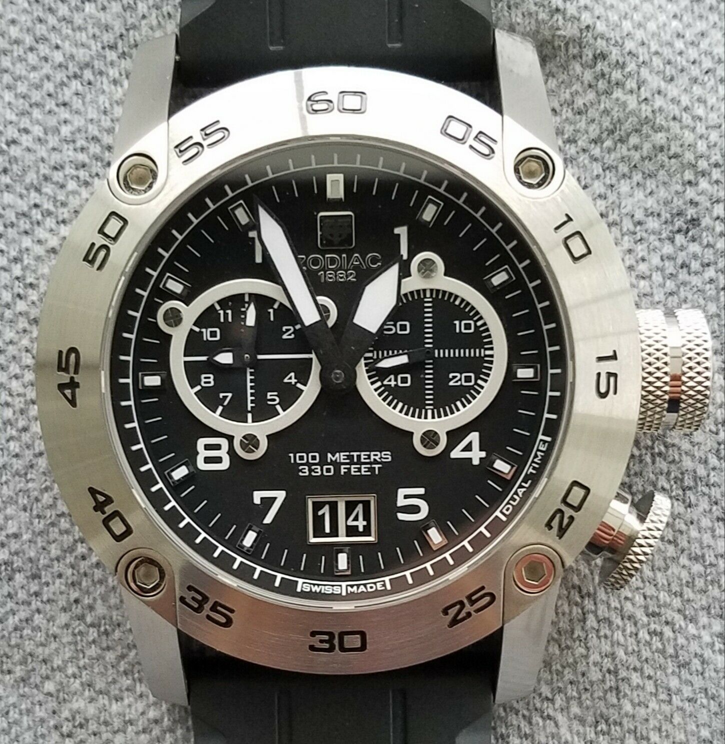Zodiac ZO8100 Air Planet Dual Time Pilot Watch Men's | WatchCharts