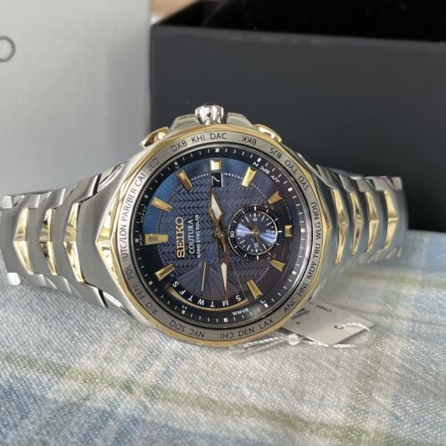 SEIKO Solar Radio Sync Coutura Two Tone Stainless Men's Watch