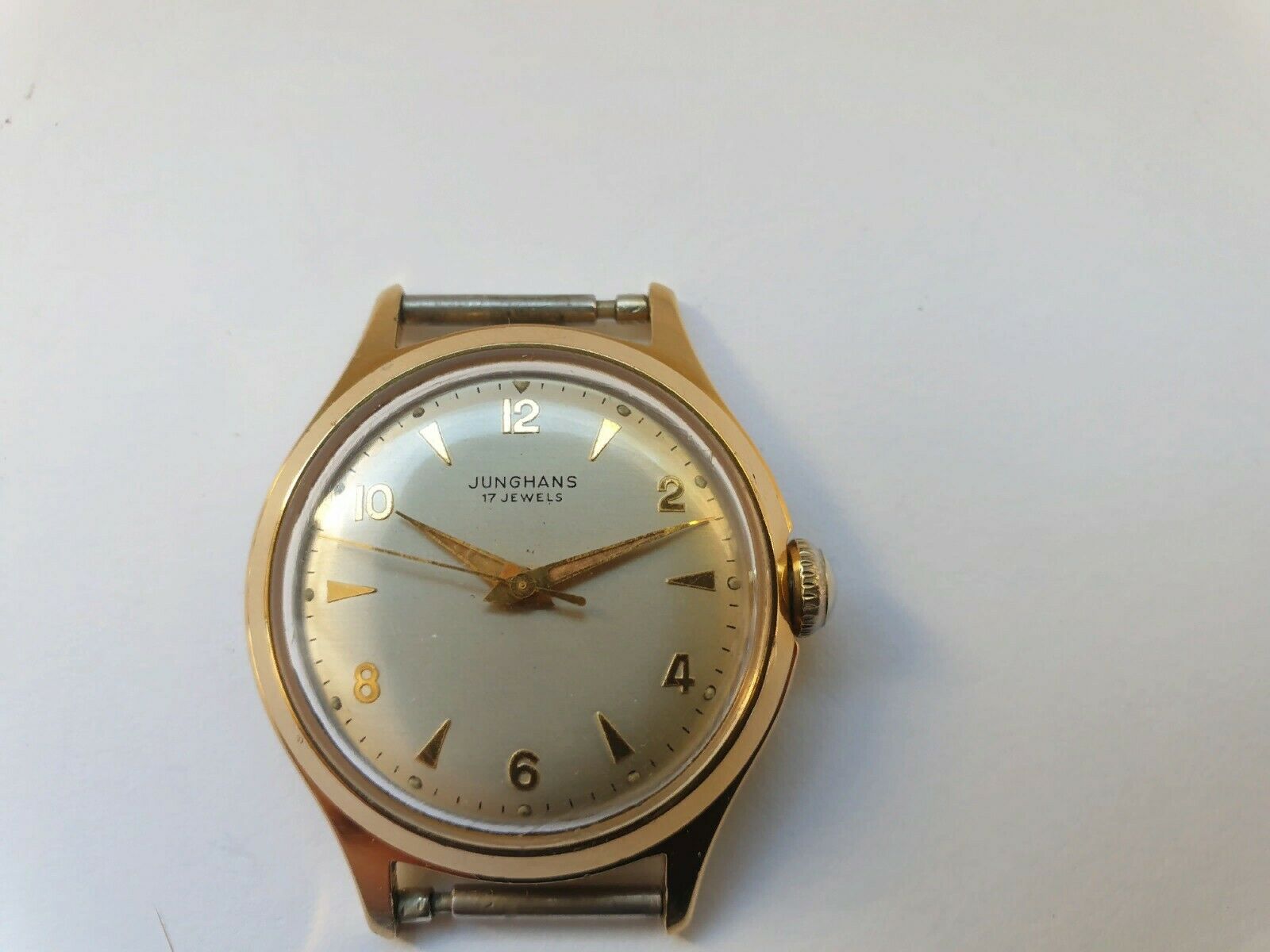 Vergoldet 20 Mikron Junghans Armbanduhr alt retro vintage