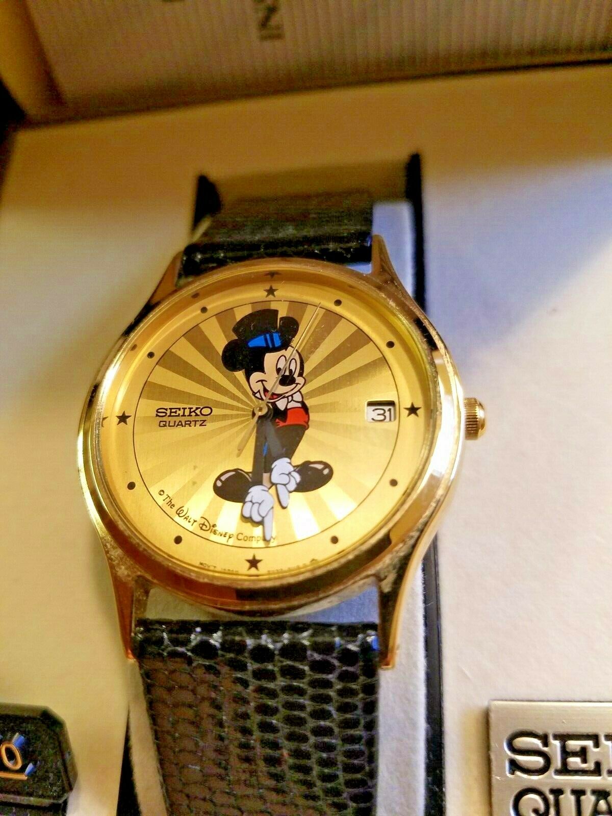 Vintage Seiko Quartz Mickey Mouse Watch Hollywood Mickey Walt