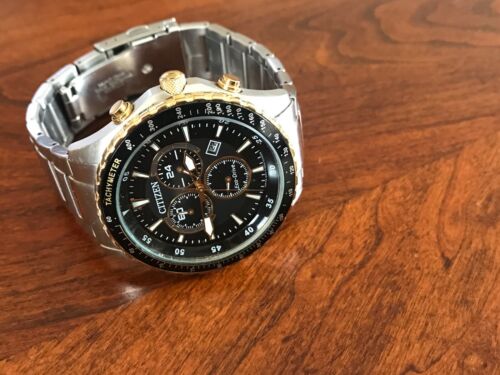 Citizen Eco-Drive Chronograph Watch Steel/Gold H500-S103657 + Box