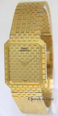 Piaget Tradition 18k Yellow Gold Mens Quartz Watch on Bracelet