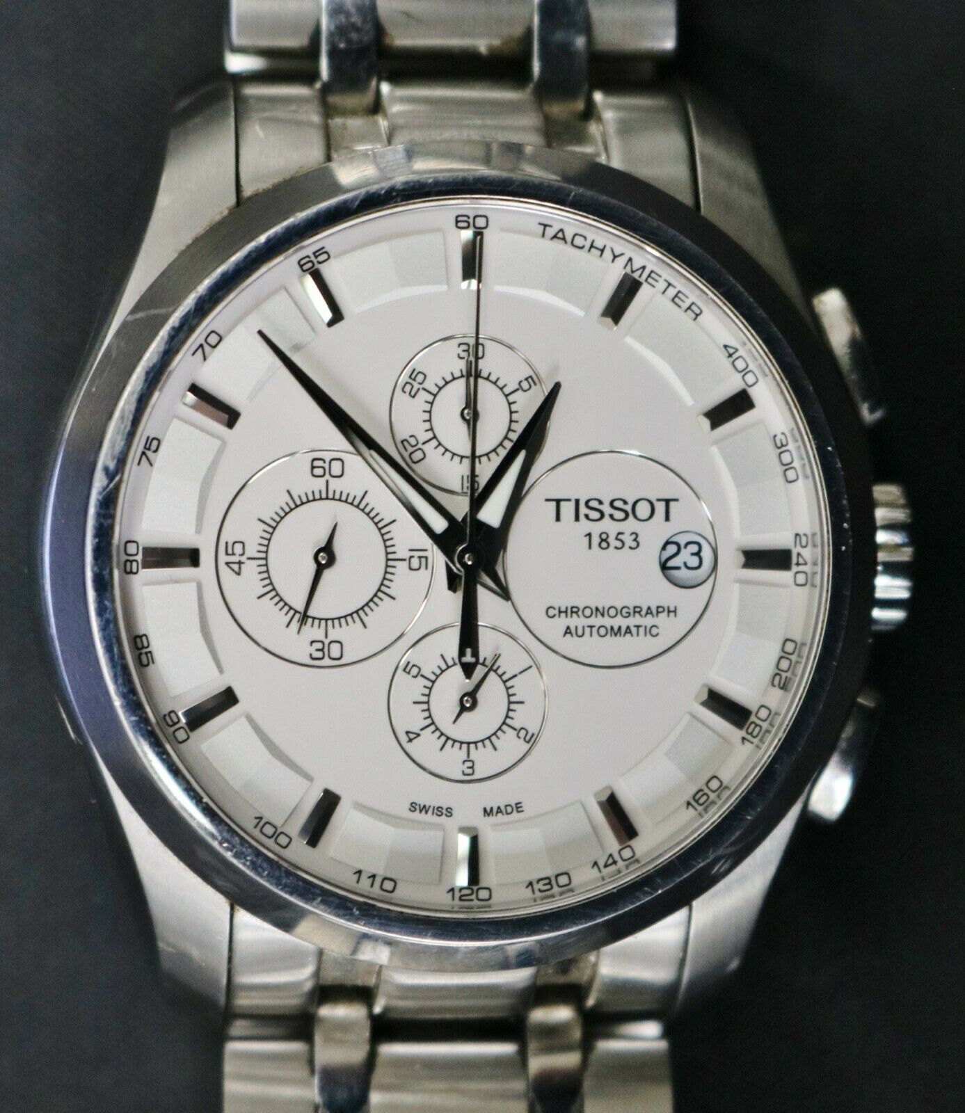 Bracelet Montre En Cuir 22mm 23mm 24mm - Compatible Tissot Couturier T035 - Boucle Déployante - Noir Ou Marron