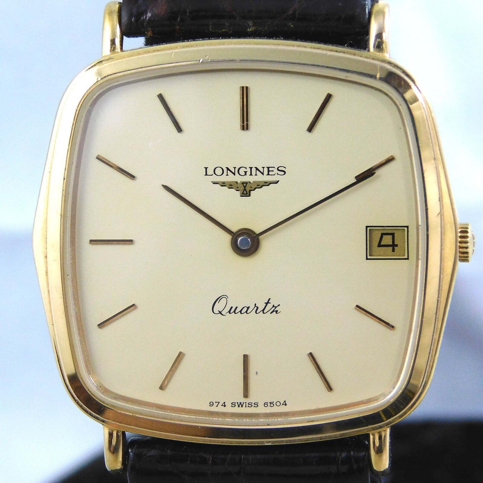 Longines] Longines Stainless steel x leather gold/Silver