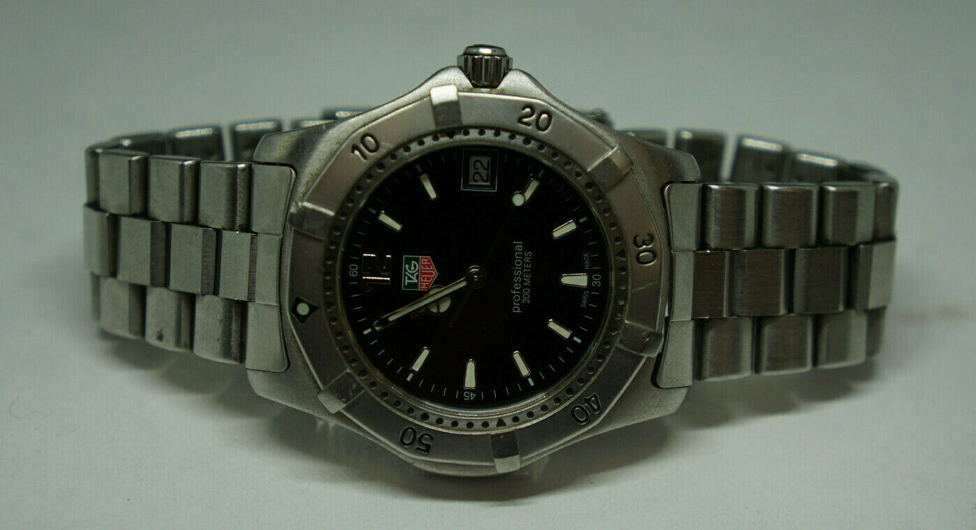 Tag Heuer WK1110-1 Black Dial 200 Meters Men's Watch Stainless Steel ...