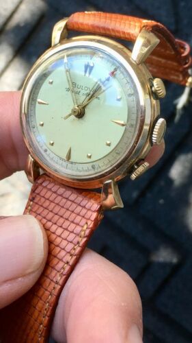 VINTAGE JUNGHANS BULOVA POST GERMAN MADE WRIST ALARM 10k G F. ORG