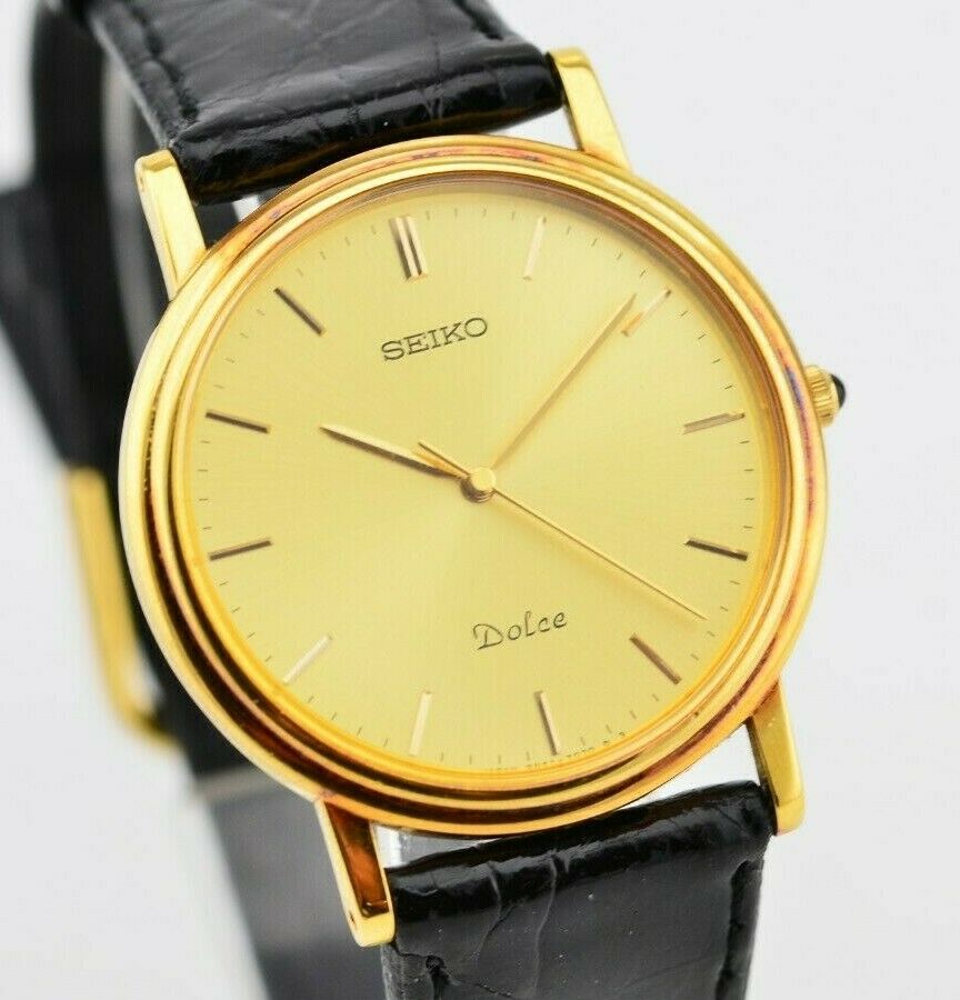 Vintage Unisex Seiko Dolce Quartz Watch Gold 8N41 7030 JDM Japan