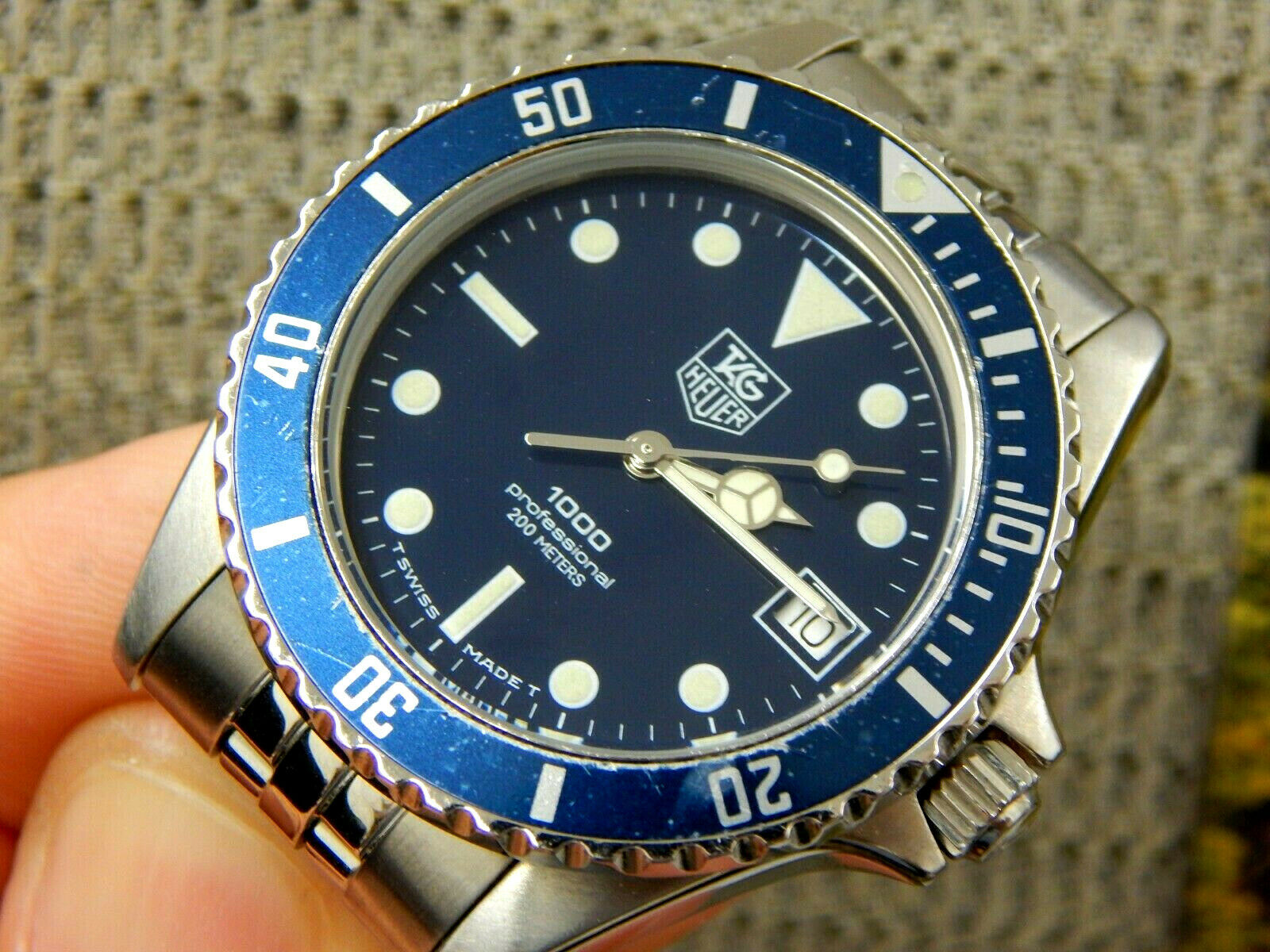 Vintage,Blue Men's Tag Heuer 1000 Professional 200m Diver Swiss