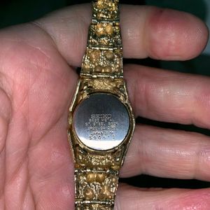 Women's Seiko 14K Gold Nugget Watch with Diamond Bezel - Gorgeous Condition  | WatchCharts