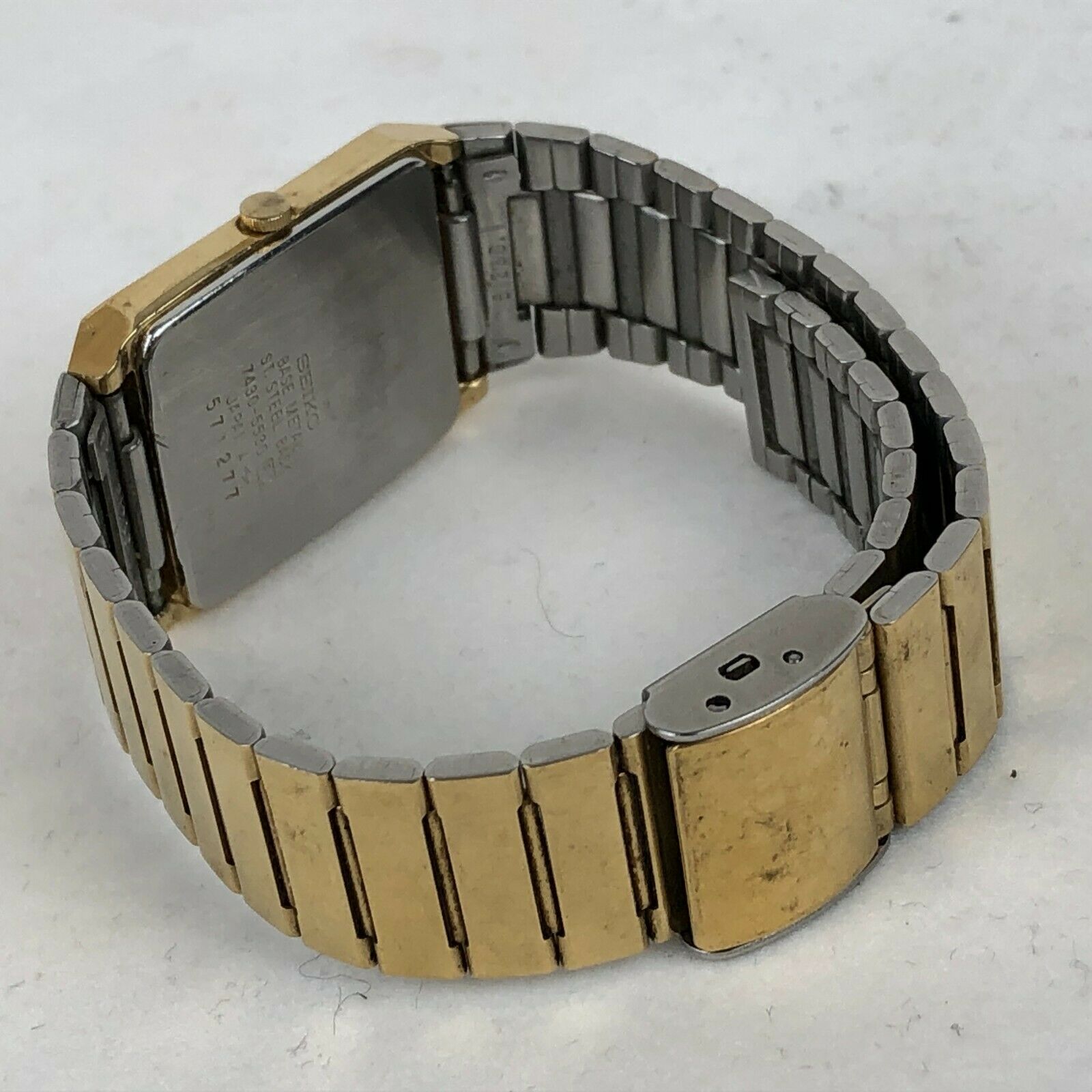 RARE MODEL Vintage Seiko Men's Slim Square Gold Tone Watch 7430