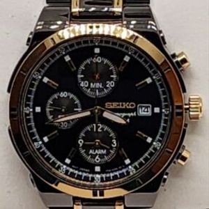 【美品】SEIKO クロノグラフ SNAA30 ブラック/ゴールド Seiko SNAA30 Black and Gold Chronograph | WatchCharts