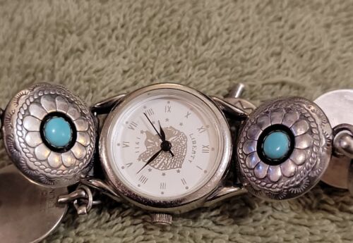 Liberty 1911 factory Native American 925 Silver and Gemstone Beaded Watch