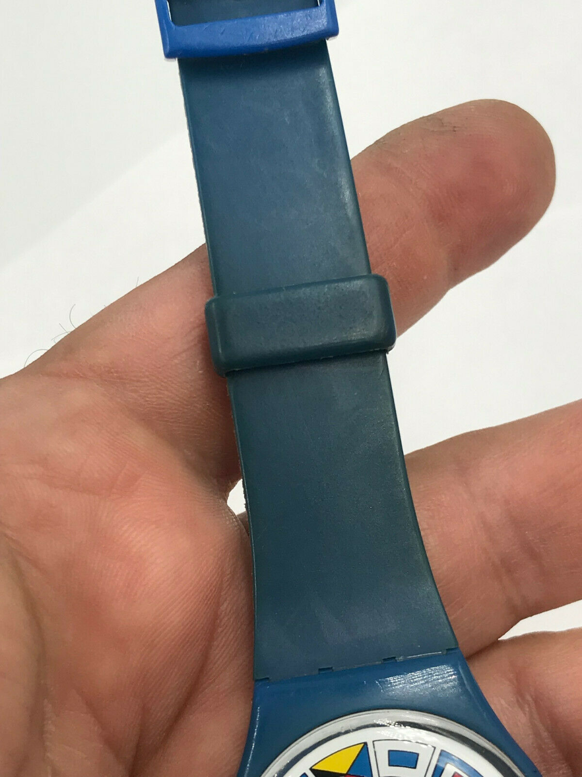 Swatch Watch GS101 Nautical 12 Flags Blue 1984 Working Extremely