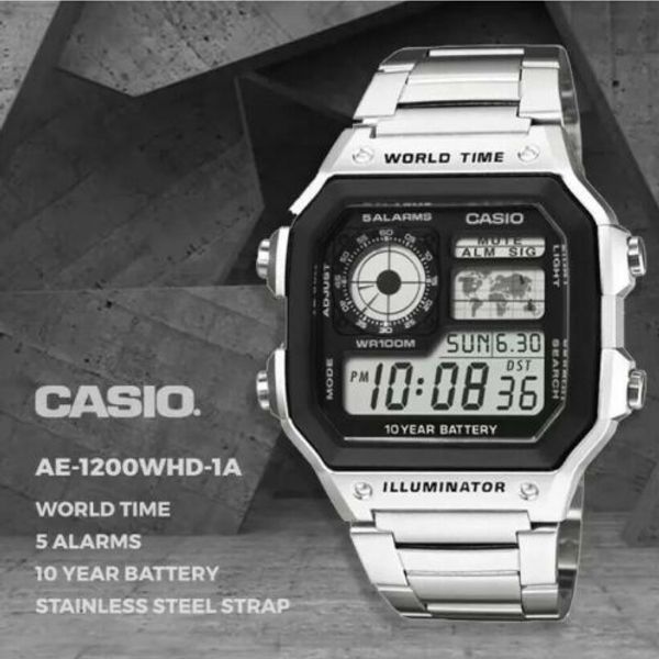 Casio Men's AE1200WHD1A Stainless Steel Digital Watch WatchCharts