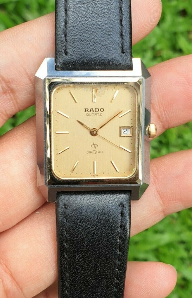 Rado Diastar 129 Two Tone Gold Tungsten Men s Vintage Quartz Swiss Watch WatchCharts Marketplace