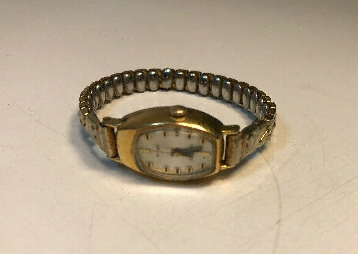 Vintage Women's Timex Electric 10k Rolled Gold Plate Wristwatch