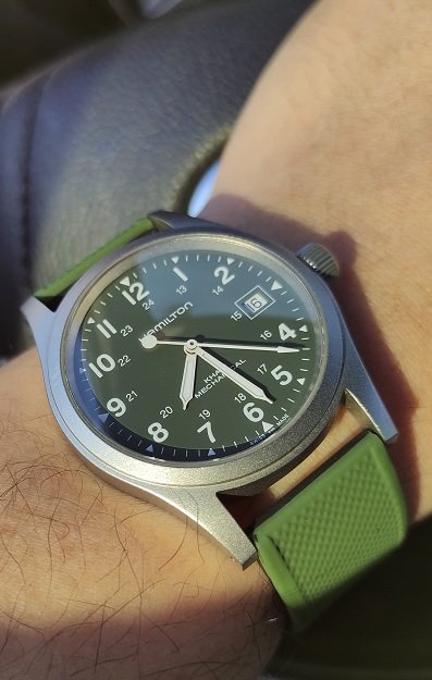 Hamilton khaki green dial hot sale