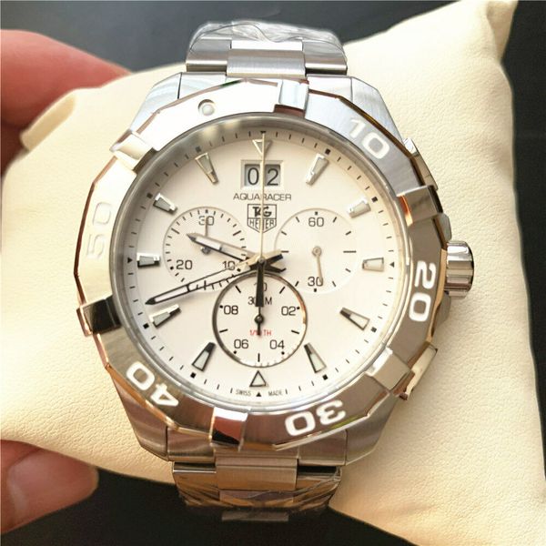 Tag Heuer Aquaracer White Dial Silver Steel Strap Watch for Men - CAY1111.BA0927 main image 0