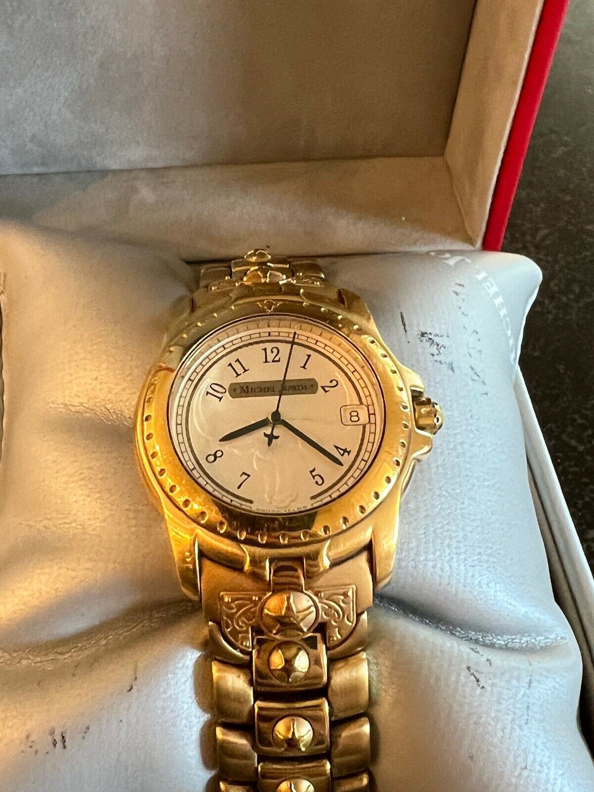 MICHEL JORDI ~RARE LONGHORN WESTERN THEME WATCH ~GOLD TONED