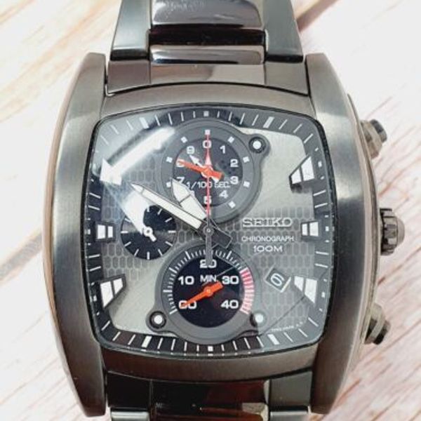 Seiko 7T82-0AL0 Sportura Chronograph 100m Black Square - 43mm