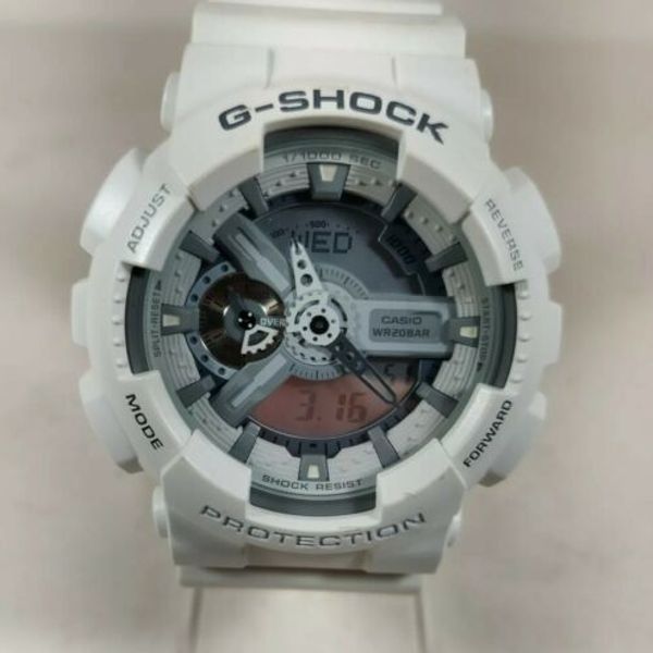 Casio G-Shock GShock GA-110C-7A GA110C White Grey Digital Analog Mens ...