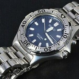 Seiko 5M43-0C30 Scuba 200m Diver AGS/Kinetic SS Dark blue dial 156