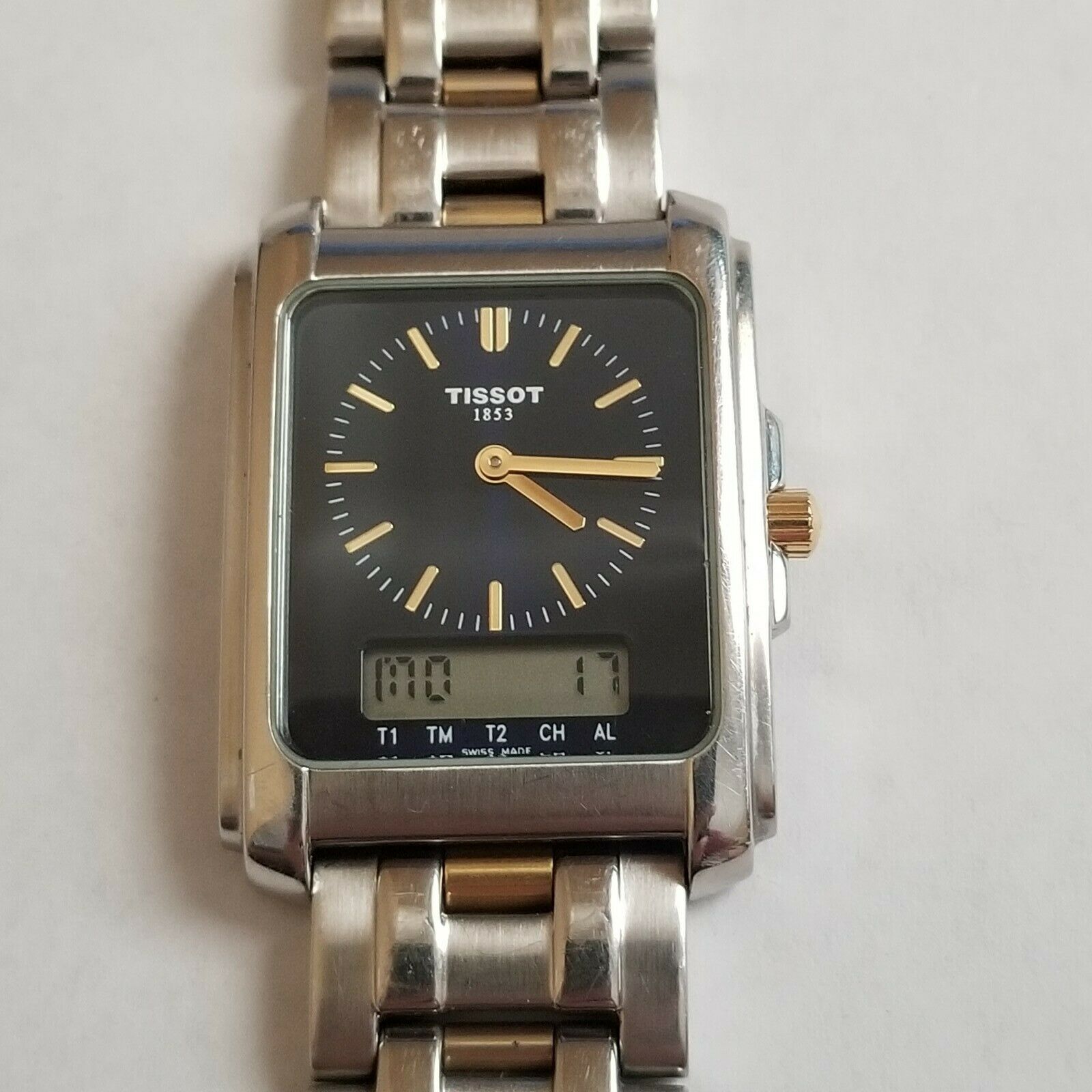 Nice TISSOT D130 230K Two Time ANALOG DIGITAL Multi Function