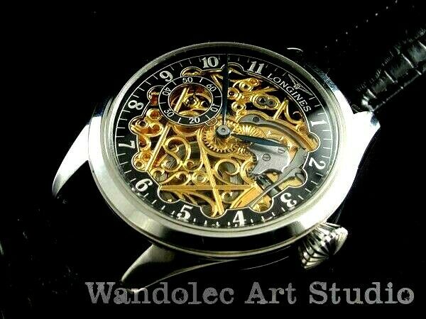 Vintage Men s Wrist Watch Longines Stainless Steel Skeleton Mens