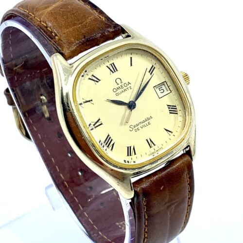 Vtg 1977 35mm Mens Omega Seamaster DeVille 196.0098 10K GF Vtg 1977 35mm Mens Omega Seamaster DeVille 196.0098 10K GF