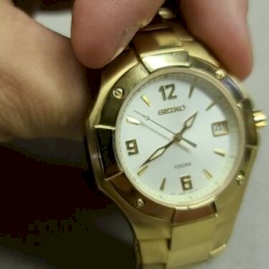 Seiko Gold Tone Stainless Steel Watch Sapphire Crystal 7N42-0BL0 |  WatchCharts