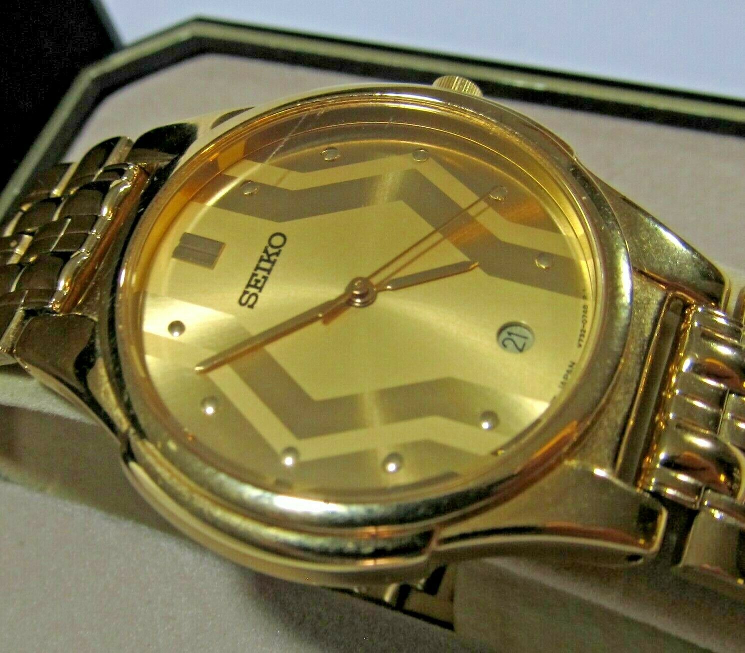 SEIKO Exceline18KT BEZEL SS（刻印）7321-0450 - レザーベルト