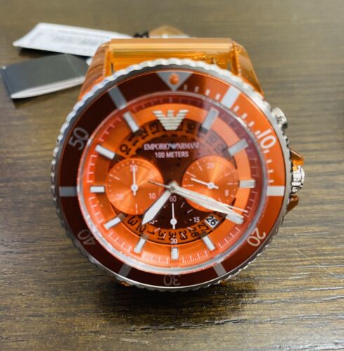 Emporio Armani Chronograph Orange Polyurethane Watch AR11535