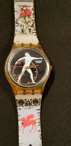 Vintage Swatch Watch 1991 Discobolus GK 141 Disco Bolus Mens GK141