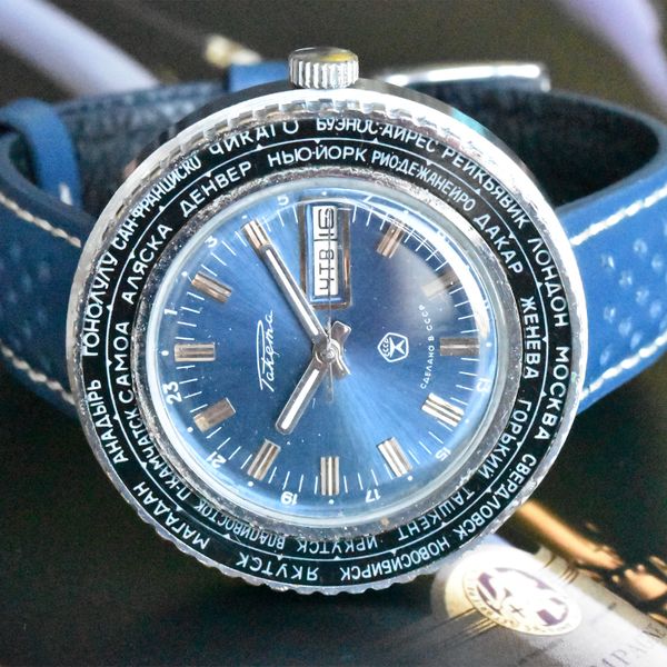 [WTS] Vintage Raketa World Time, Blue Dial | WatchCharts Marketplace