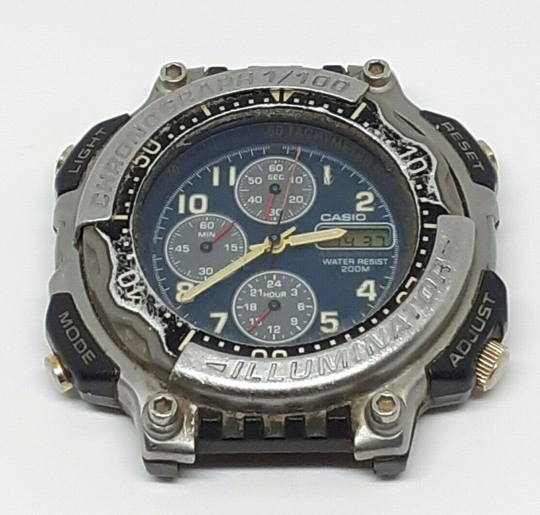 Casio Chronograph 1/100 MDA-100 (1325) Illuminator Rare